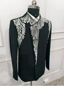 Men's High Quality Embroidery Black Suits 2 Pieces Plus Size Slim Fit Single Breasted <b>Forms</b> Wedding <b>Dress</b> Tuxedo for Men - Product Image 4