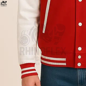 Veste universitaire sur mesure en gros pour homme, manches en cuir à boutons, respirante, tailles plus grandes - Product Image 6