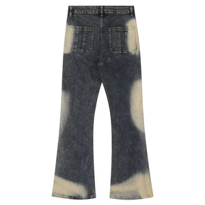 Fournisseurs OEM, fabricant en gros, jeans droits en denim mi-lourd 100% coton pour hommes, coupe ample, denim uni lavé, automne hiver - Product Image 2