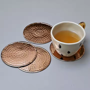 Sous-verre de service en métal rond personnalisable de haute qualité avec support pour tasses à café et verres au meilleur prix par décor impex - Product Image 3