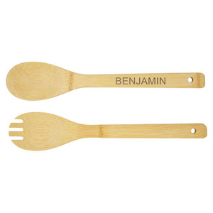 Juego de cubiertos y ensaladera de bambú Argulls, herramientas ecológicas para ensalada - Product Image 2