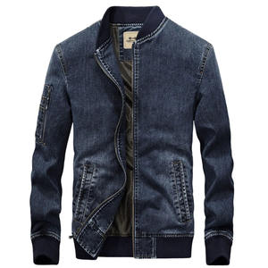Veste en jean pour hommes confortable de couleur unie 100% coton vêtements décontractés pour l'hiver Streetwear avec logo avant et poches - Product Image 2