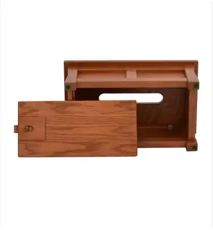 100% 천연 아카시아 나무 티슈 박스 가정용 종이 타월 보관 상자 홈 오피스 사용 티슈 케이스