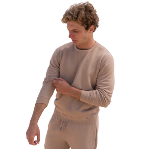 Sweat-shirt en molleton français pour homme, 100% coton biologique de luxe, pré-rétréci, certifié GOTS, coupe classique, pull-over - Product Image 4