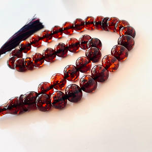 Prière islamique d'ambre de cerise, ambre naturel 33 Tasbih, prière quotidienne - Product Image 3