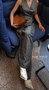 Sac à bandoulière en cuir artisanal italien de grande taille en forme de croissant - PS590 - Product Image 6