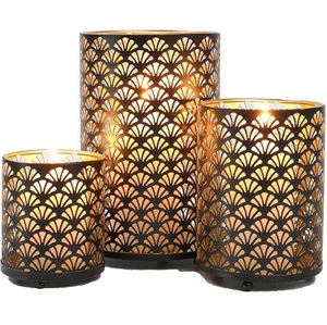 Pozo de vidrio RUsticFinish soportado por linternas de vela de cuerpo de metal para Navidad con tamaños de 12 pulgadas - Product Image 2