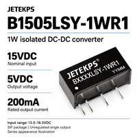 Convertisseur DC-DC isolé JETEKPS B1505LSY-1WR1 1W, 15V vers 5V 200mA, module d'alimentation SIP non régulé, RoHS