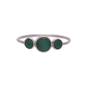 Fabulous Three Stone <b>Green</b> Onyx 925 Sterling Silver Trendy Minimalist Rings Fine <b>Jewellery</b> Wholesaler - Product Image 1