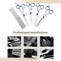 5 pièces/ensemble acier inoxydable chiens de compagnie toilettage ciseaux costume coiffeur ciseaux pour chiens professionnel Animal barbier outils de coupe