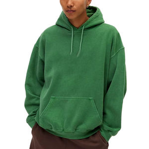 Pull à capuche en coton surdimensionné unisexe, sweat-shirt décontracté à épaules tombantes, streetwear lourd personnalisé pour l'hiver - Product Image 4