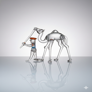Tiny Glass World - Figura de Camello en Cúpula de Cristal Soplado a Mano, Escultura de Animal Transparente, Decoración Artística Hecha a Mano, Rajasthan - Product Image 1