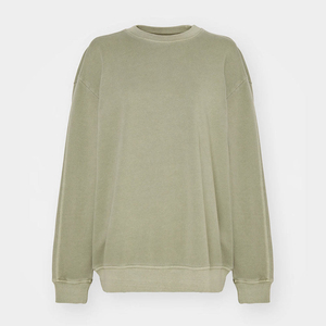 Nouvel arrivage de vêtements pour femmes respirants avec broderie, logo personnalisé, grande taille, sweats à capuche décontractés, sweats à col rond, couleur noire - Product Image 2