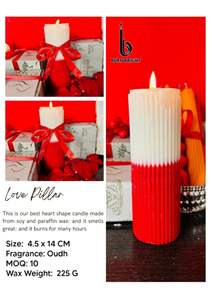 Love Pillar <b>Candle</b> <b>Valentine</b> Day Decorative Wax <b>Candle</b> for Home Decor & Gifting for best Price - Product Image 3