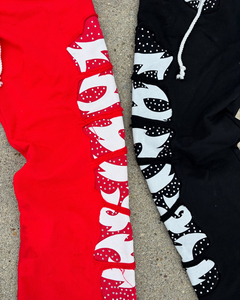 Jogger chándal para hombre Puff estampado algodón chándal suelto entrenamiento Flare pantalones de chándal sudaderas con capucha Jogger sudaderas con capucha conjunto para hombres - Product Image 3