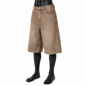 Pantalones Cortos de Mezclilla Vintage Lavados Personalizados para Hombre, Estilo Holgado y Urbano, Venta al Por Mayor OEM ODM - Product Image 3