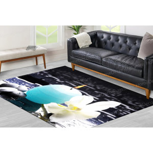 Geometric Printed <b>Rug</b>: Modern Nursery, Entryway, Office, Zen Decor,<b>Chenille</b> <b>Rug</b> - Product Image 1