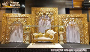 Marco de fondo de escenario de recepción de boda musulmana tema árabe decoración de fondo de escenario de boda Marco de fondo de escenario de boda prominente - Product Image 3