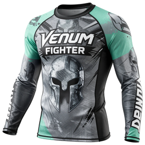 Camiseta de Manga Larga Venum Fighter para Hombre, Negra, de Spandex y Poliéster, de Secado Rápido, para Adultos - Product Image 1