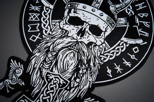 Odin Large <b>Back</b> Embroidered <b>Patch</b> for Vest Iron-on Sew on Multicolor - Product Image 4