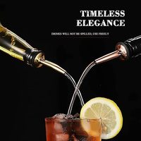 Verseur de vin de luxe Bull Stainlessstill pour vin Champagne Whisky Verseur pour liqueur pour Bar Cuisine avec bouchons anti-poussière en caoutchouc