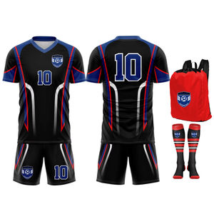 Conjunto de uniformes de fútbol con estampado sublimado de nuevo diseño, ropa de equipo, tela de poliéster transpirable de secado rápido sin costuras con calcetines y bolsos - Product Image 1