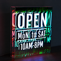 Enseigne LED personnalisée en acrylique avec miroir infini, éclairée, pour affichage commercial, vitrine de magasin, suspendue, pour boutique, café, restaurant, bar, salon