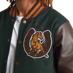 OEM Custom Logo High Street <b>Vintage</b> Letterman <b>Varsity</b> <b>Jackets</b> for Men Winter Spring Woolen Baseball Sleeve Chenille Embroidery - Product Image 4