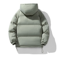 Blouson d'hiver mat épais sans brillance à col montant avec logo frontal, séchage rapide, respirant, coupe ajustée pour homme, style streetwear