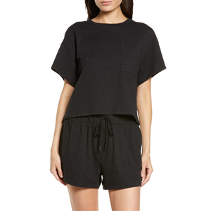 Top Pigiama Corto Honeydew Intimates Taglia XS Nero con Motivo Animale Cartoonesco in Morbido Jersey Traspirante con Elastico in Vita per Uso Domestico - Product Image 1