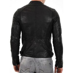 Chaqueta de cuero para Hombre | Chaqueta de motorista de cuero genuino | Prendas de abrigo de motocicleta clásica - Product Image 4
