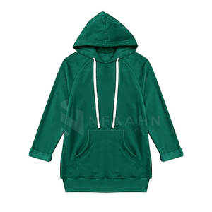 Custom Designed Solid Color <b>Longline</b> Women's <b>Hoodies</b> for Outdoor Use Comfortable Winter Knitted Fabric Printed Technics Hooded - Product Image 3