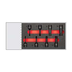 Usag Assortment with 1/2'' Hexagonal <b>Impact</b> <b>Sockets</b> 8-Piece Set - Product Image 1