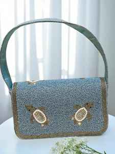 Bolso con cuentas multicolor con asa, bolso de mano, bolso de mano informal, artesanía india, hecho a mano, bolso Baguette, - Product Image 3