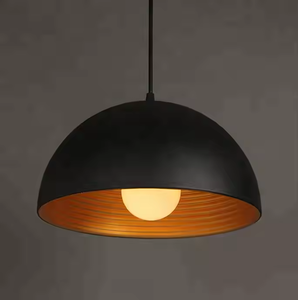 Grande suspension industrielle ronde moderne en fer en cuivre noir pour décoration de restaurant Azora Industries - Product Image 1