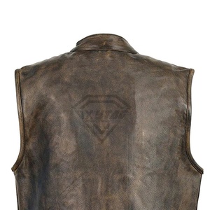 Chaleco de cuero para motociclista, sin mangas, ropa de abrigo de moda para viajes al aire libre, conducción y uso laboral, chaleco de cuero para hombre - Product Image 5