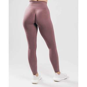 Legging en tricot sans couture 51% Polyamide 38% Polyester 11% élasthanne fuselé taille haute violet passif respirant pour femmes - Product Image 4