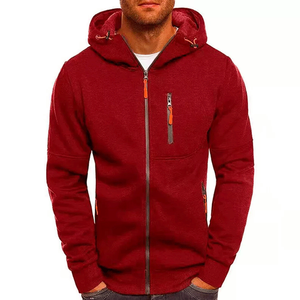 Sudadera con capucha y cremallera de algodón 100% para hombre Sudadera de invierno Fleece Warm Heavyweight Zipper Hoodie - Product Image 3