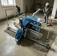 Machine de nivellement automatique de mortier guidée par laser, haute efficacité et économique, pour la pose de revêtements de sol industriels en béton.
