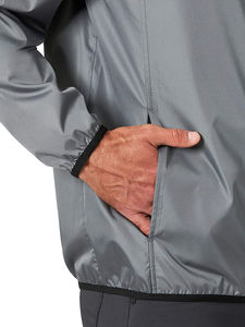 Chaquetas de corredor de poliéster negro personalizadas a la moda informal para hombre, chaquetas con capucha para hombre, abrigos cortavientos, chaqueta impermeable - Product Image 2