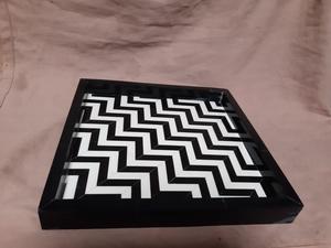 Plateau de service pour décor EID, modèle en résine mère de la perle, artisanat en bois, décoration de maison, cadeau de mariage, RAMADAN - Product Image 3