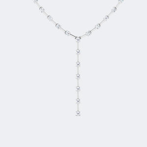 Collar de Diamantes Redondos de 2.30CTW con Engaste de Puntas, Cadena de Oro Sólido Clásica con Eslabones de Diamantes Flotantes, Joyería de Destaque, Regalo para Mujer - Product Image 2