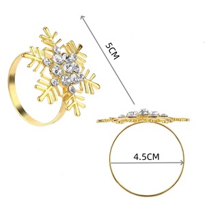 Anneaux de serviette flocon de neige de qualité attrayante pour décoration de table à manger réceptions de mariage - Product Image 6