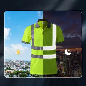 Chaleco de seguridad de malla de algodón transpirable personalizado, uniforme de trabajo de construcción de alta visibilidad ANSI con logotipo reflectante de talla grande - Product Image 4