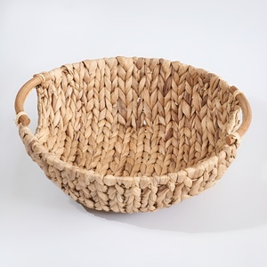 ตะกร้าหวายใส่ผักผลไม้ ตะกร้าเก็บของในครัว ตะกร้าสานทรงตื้น - Product Image 1