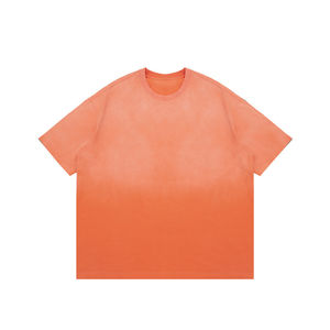 เสื้อยืดผ้าฝ้ายฟอกสีกรดสำหรับผู้ชายขนาดใหญ่พิเศษออกแบบได้ตามต้องการลายพระอาทิตย์จาง220กรัม100% ถักแบบถักทอสำหรับผู้ชาย - Product Image 2