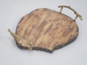 Vente en gros 100% planche à découper ronde en bois véritable ustensiles de cuisine personnalisés de l'Inde planche en pierre de haute qualité - Product Image 3