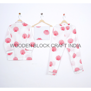 ชุดเสื้อกางเกงนอนผ้าฝ้ายสำหรับผู้หญิงชุดนอน100% หรูหราพิมพ์ลายดอกไม้แบบดิจิตัลทำด้วยมือสไตล์อินเดีย - Product Image 5