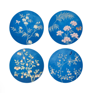 Colorful Chinoiserie Coasters, <b>Set</b> of 4, Lacquer Coaster, <b>Gift</b>, Decoration, High Class Lacquer, Handicraft In Vietnam, Nhat Minh - Product Image 4