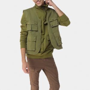 Veste d'extérieur sans manches de printemps respirante à séchage rapide Vêtements d'extérieur décontractés pour hommes avec fermeture éclair multi-poches et logo personnalisé - Product Image 5